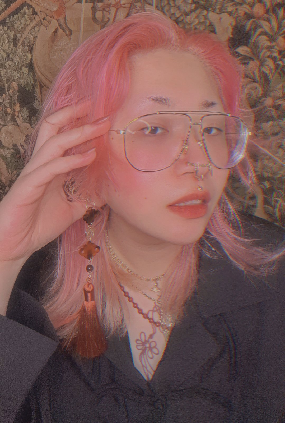 TORTOISE HERALD ACRYLIC &amp; METAL EARRINGS (Single)