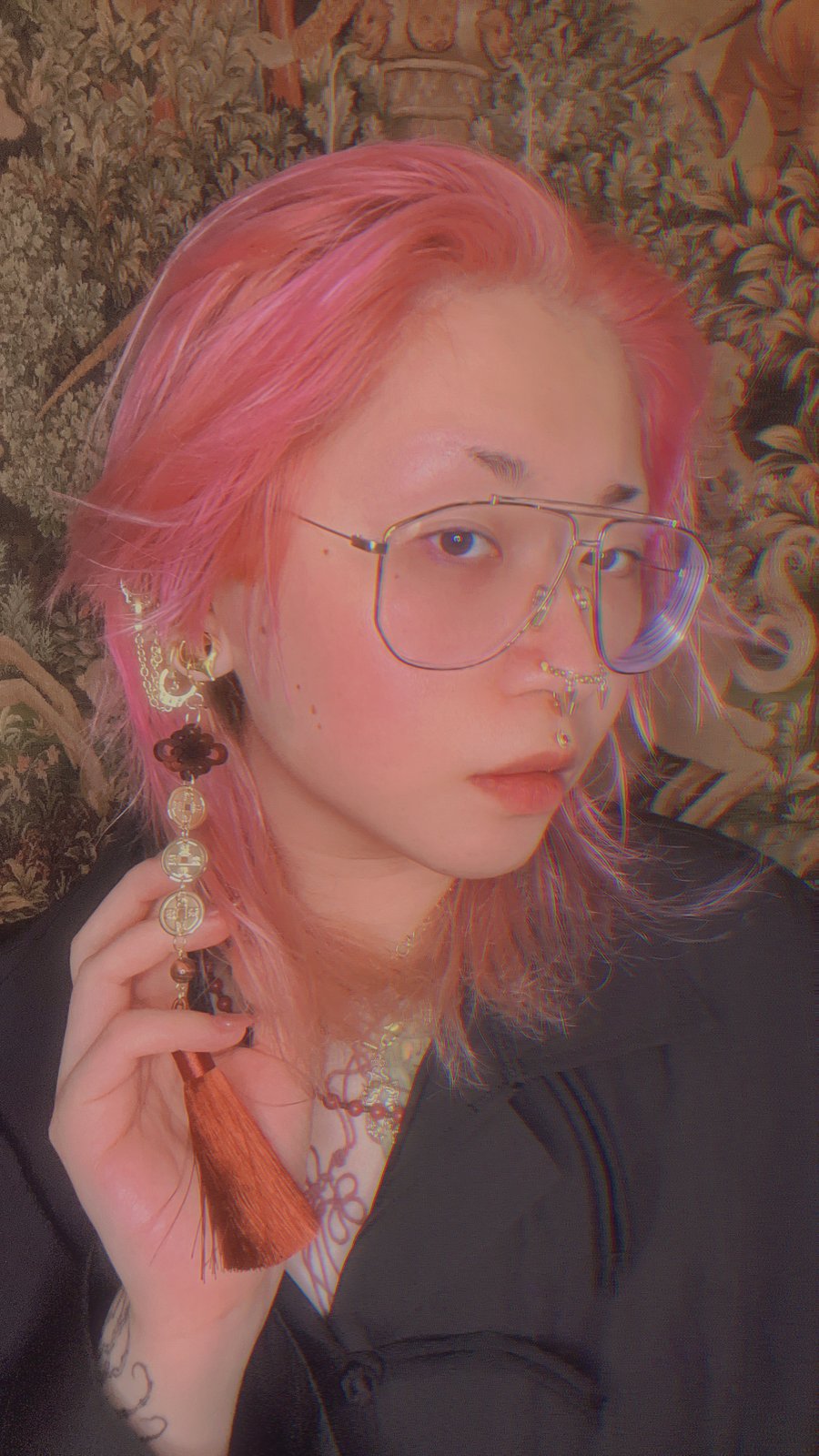 TORTOISE HERALD ACRYLIC &amp; METAL EARRINGS (Single)